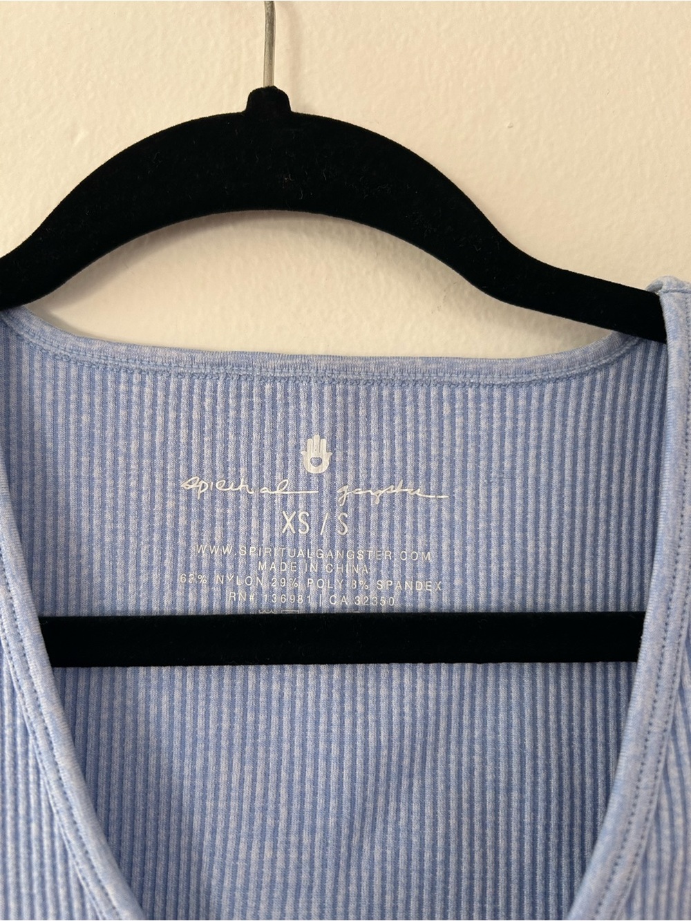 Spiritual Gangster Metta Plunge Blue Brami Size XS Small - Picture 3 of 5